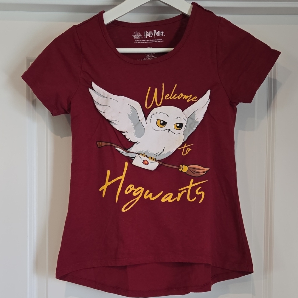 Burgundy Welcome to Hogwarts Tee